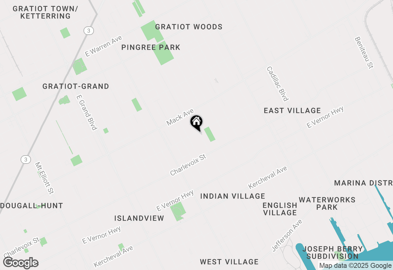 Map of 3065 Iroquois Street, Detroit, MI 48214