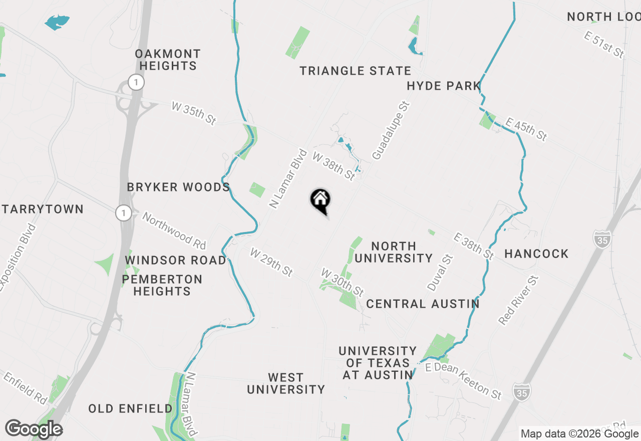 Map of 614 W 32nd St, Austin, TX 78705