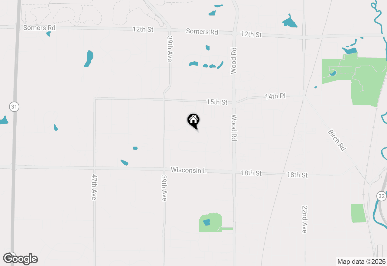 Map of 1618 34th Ct, Kenosha, WI 53144
