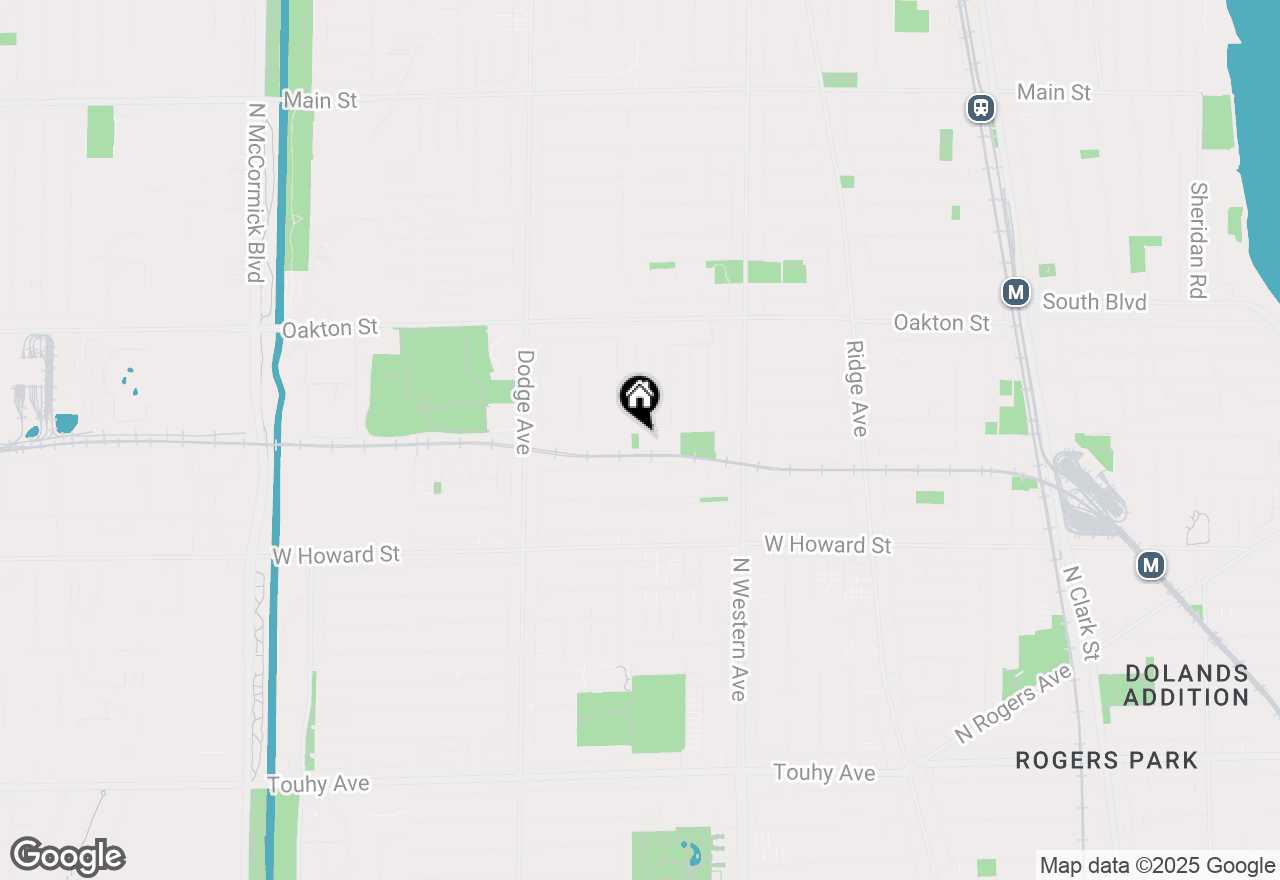 Map of 1524 Mulford Street, Evanston, IL 60202