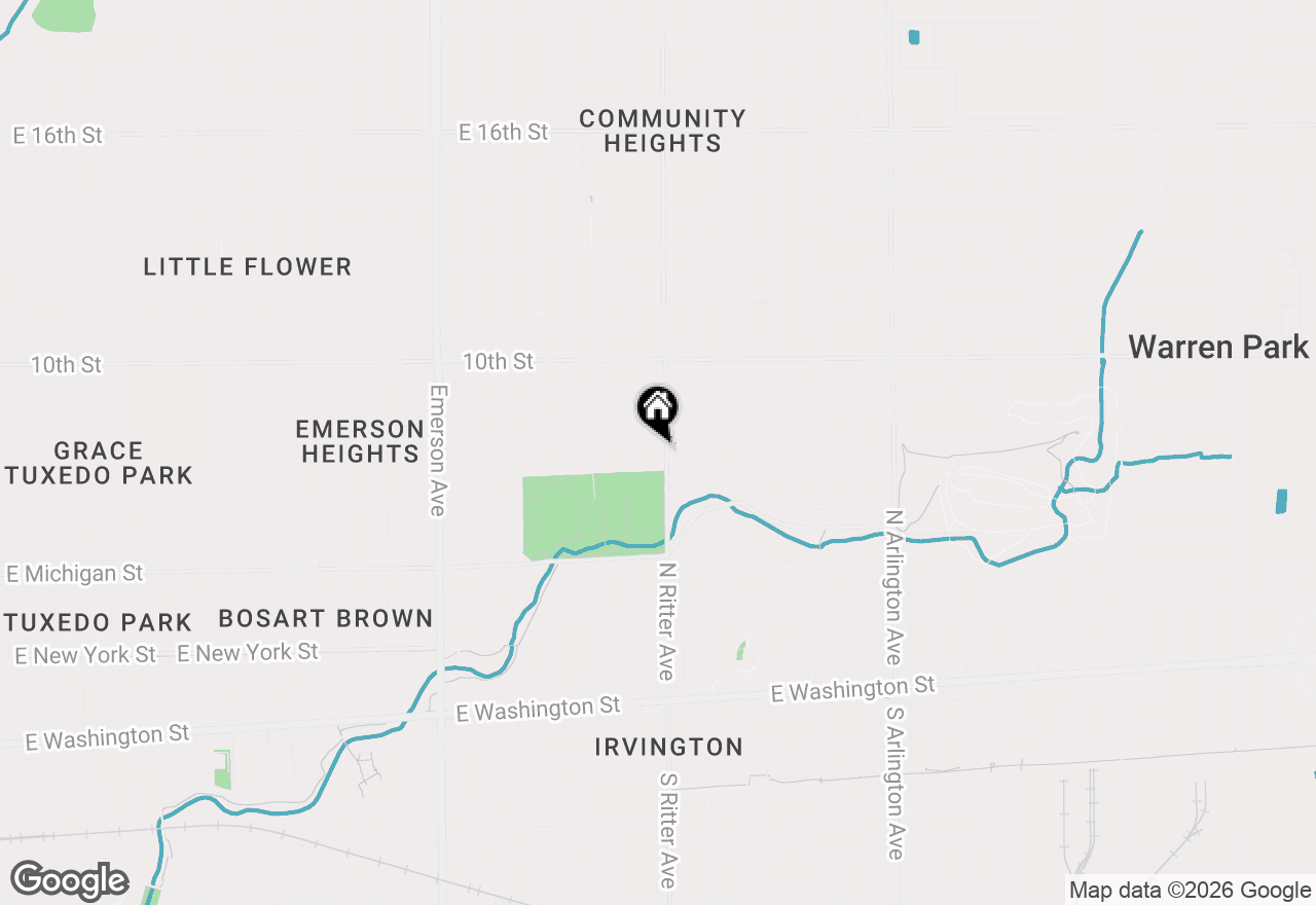 Map of 824 N Ritter Avenue, Indianapolis, IN 46219