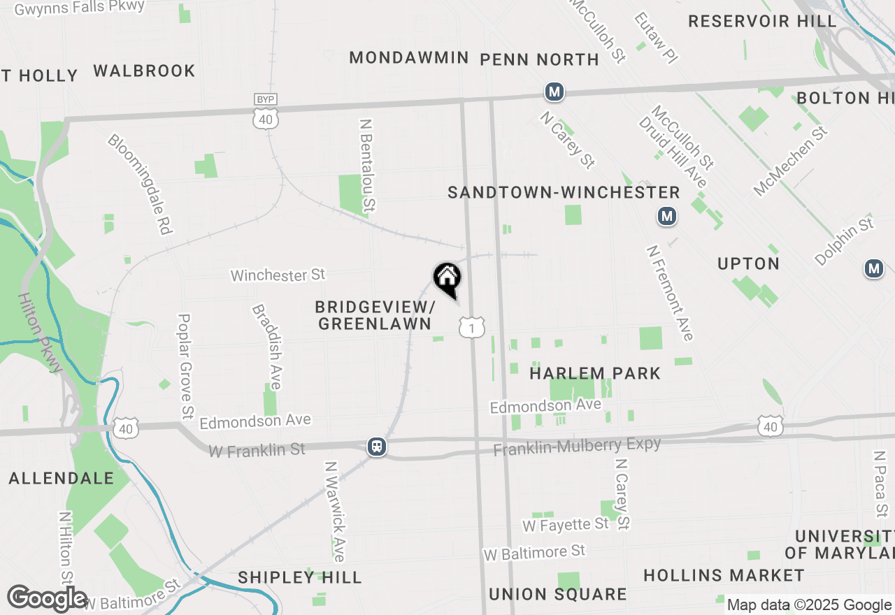 Map of 1944 Mosher Street, Baltimore, MD 21217