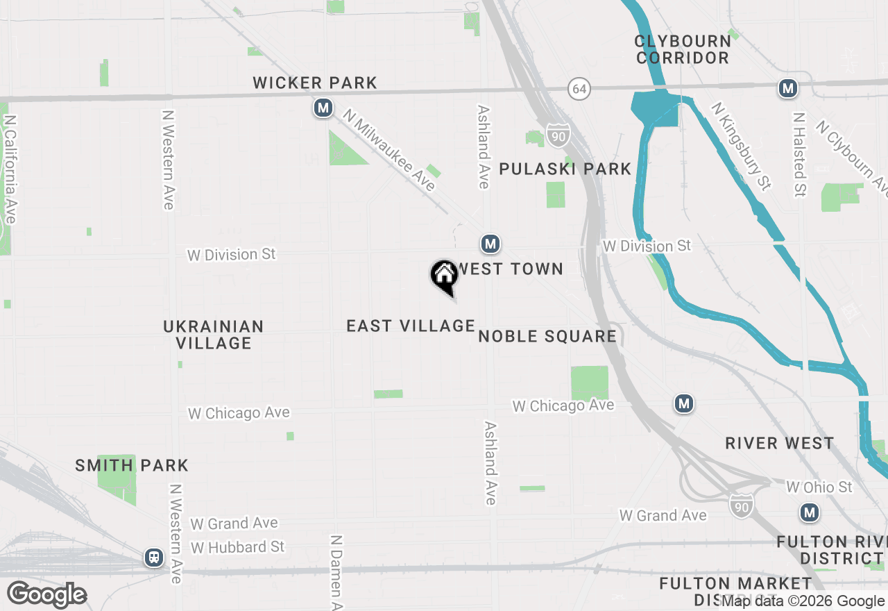 Map of 1036 N Paulina Street #2, Chicago, IL 60622