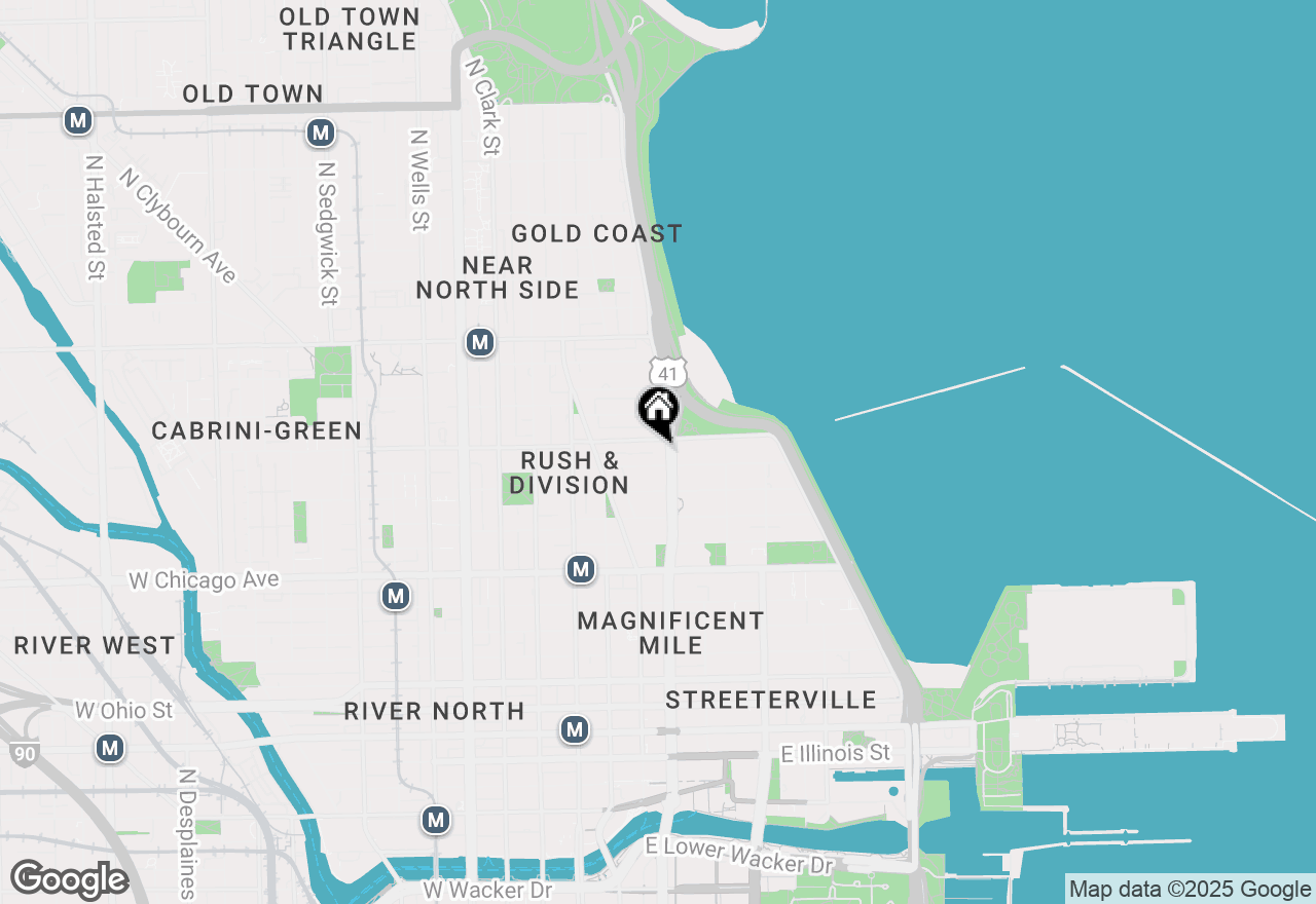 Map of 950 N Michigan Avenue #2502, Chicago, IL 60611