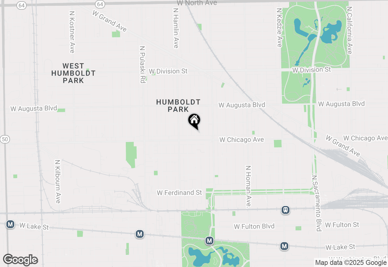 Map of 822 N Lawndale Avenue #1B, Chicago, IL 60651