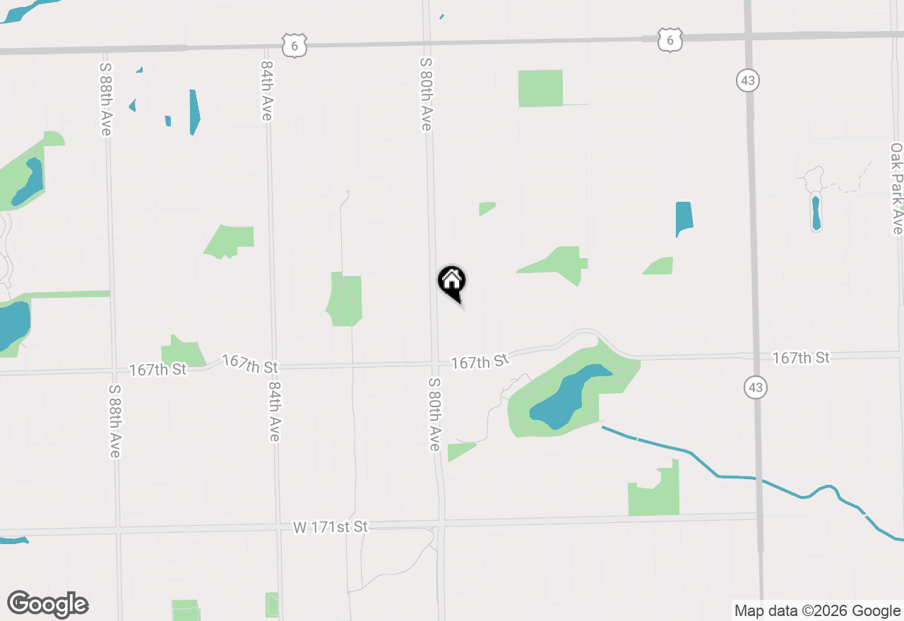 Map of 16563 Crescent Avenue, Tinley Park, IL 60477