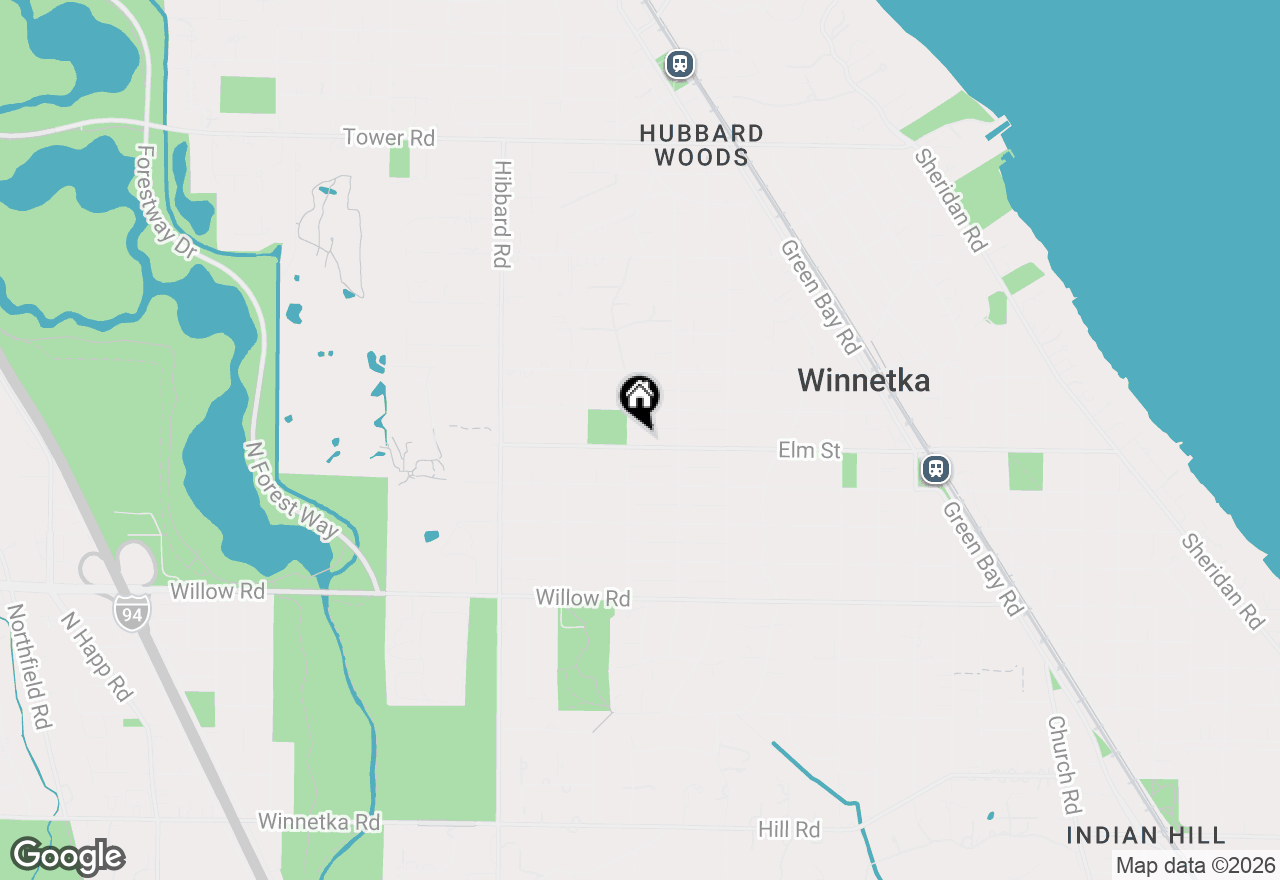 Map of 1105 Elm Street, Winnetka, IL 60093