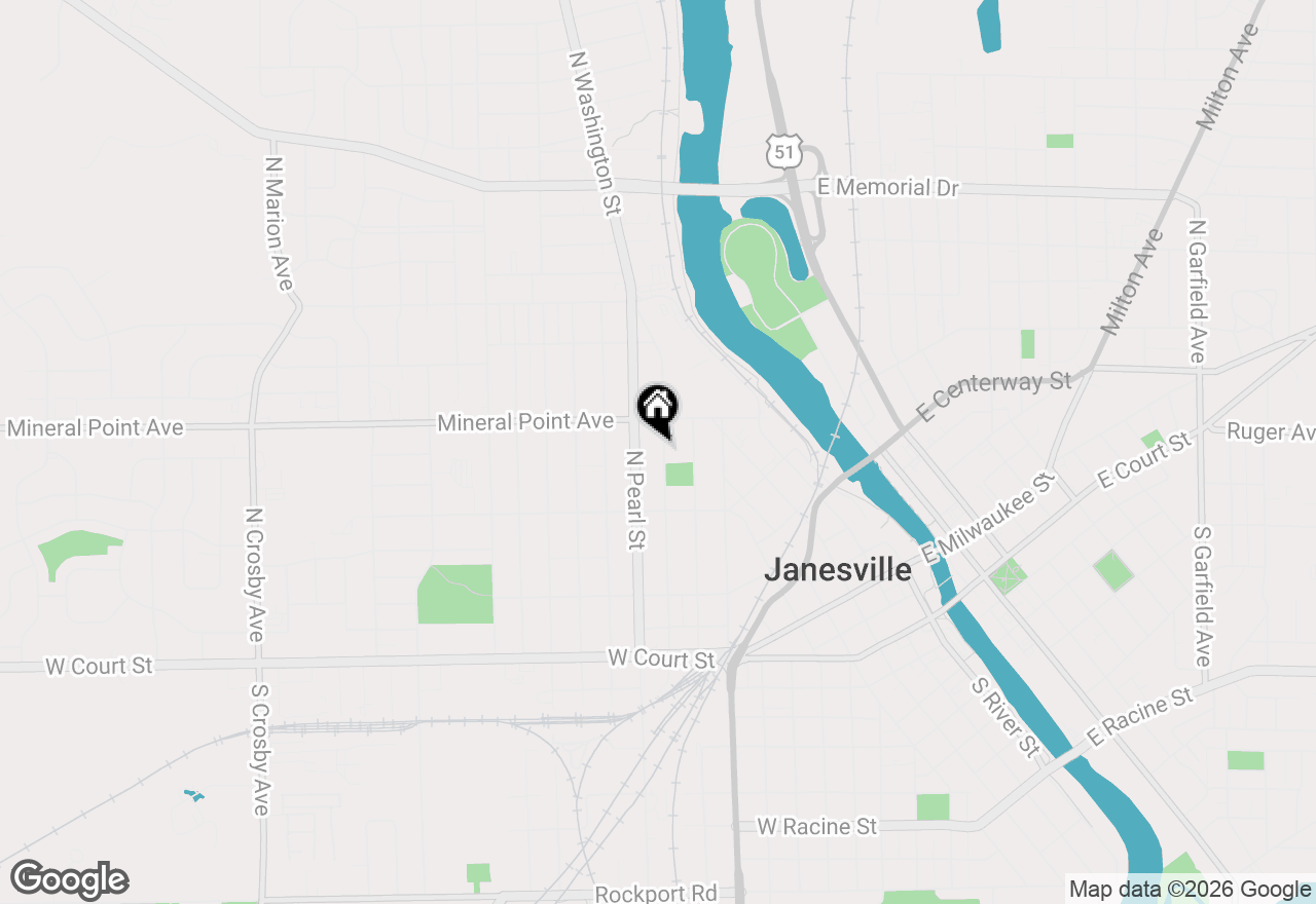 Map of 457 N Terrace Street, Janesville, WI 53548
