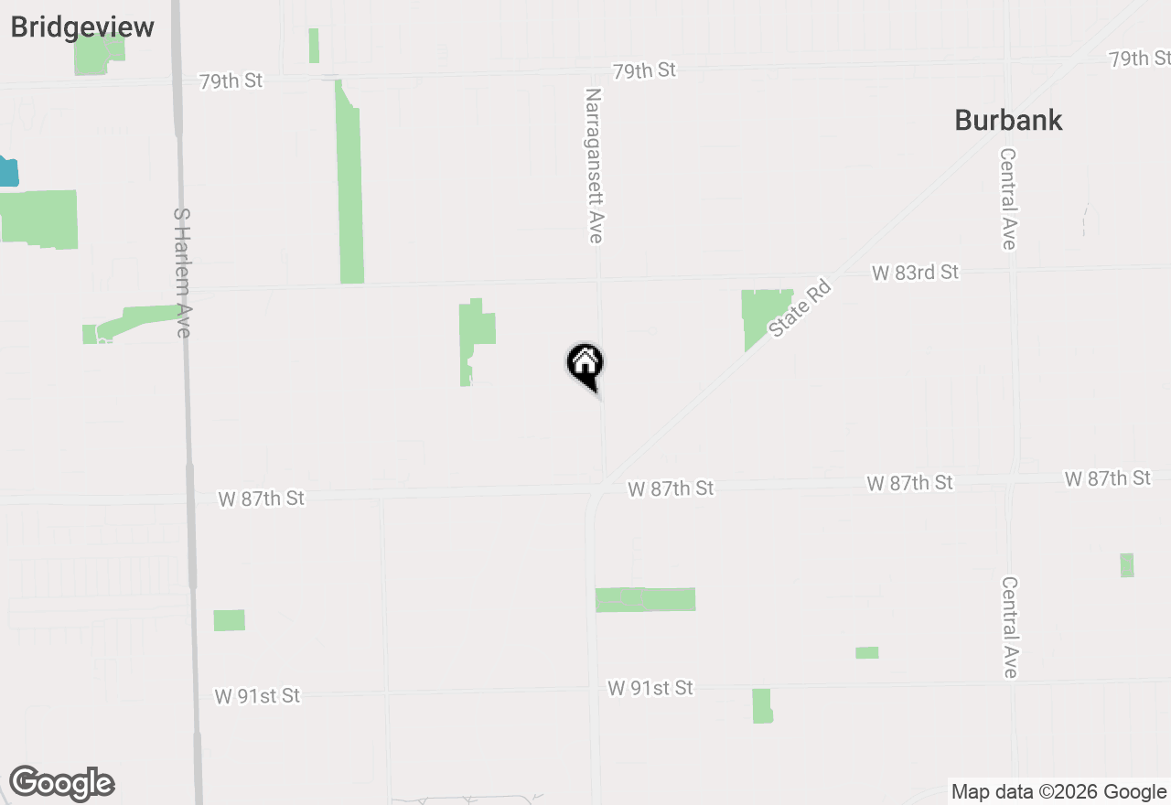 Map of 6404 W 85th Place, Burbank, IL 60459