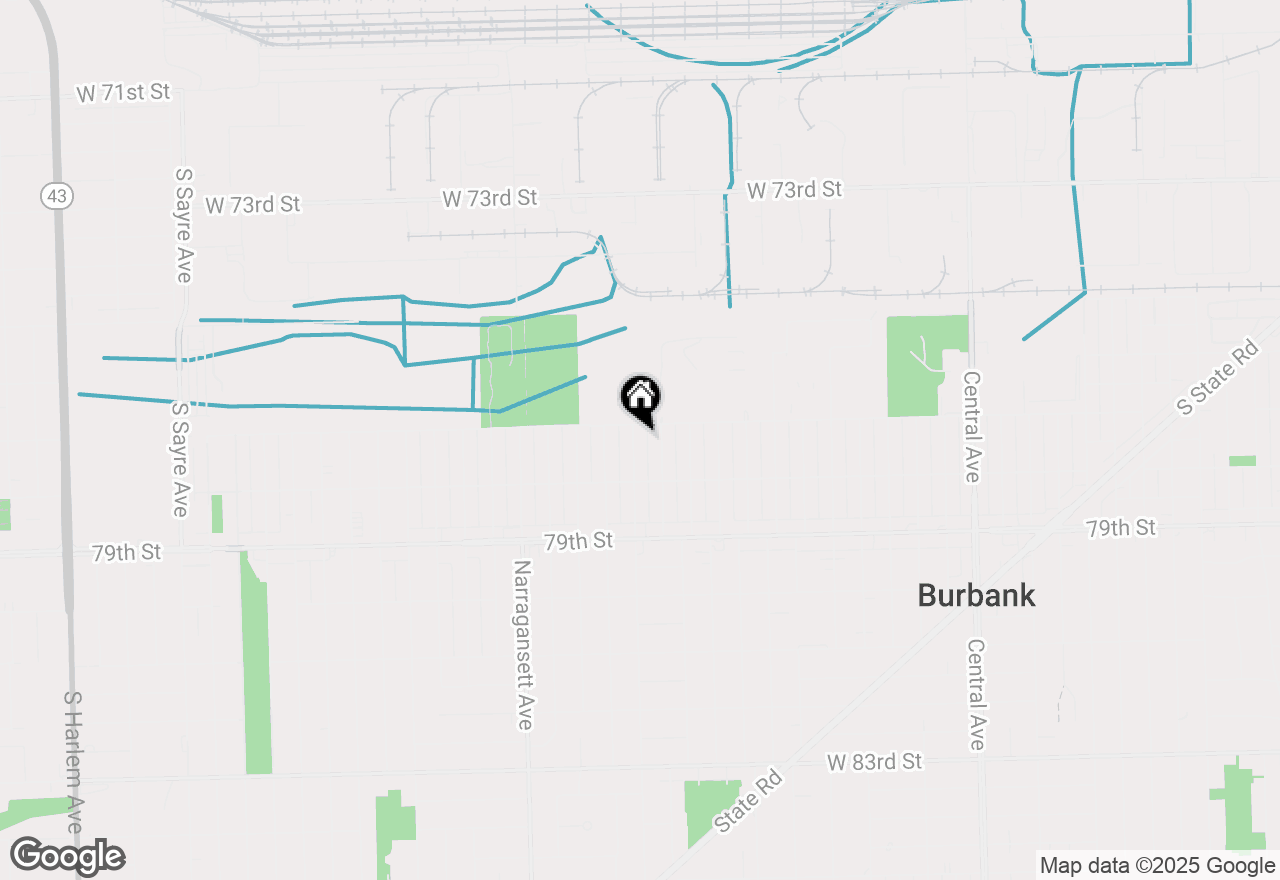 Map of 7711 Melvina Avenue, Burbank, IL 60459