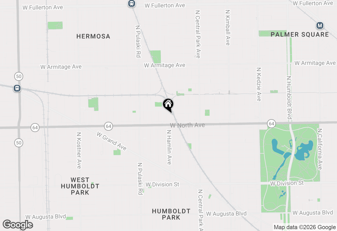 Map of 1638 N Hamlin Avenue, Chicago, IL 60647
