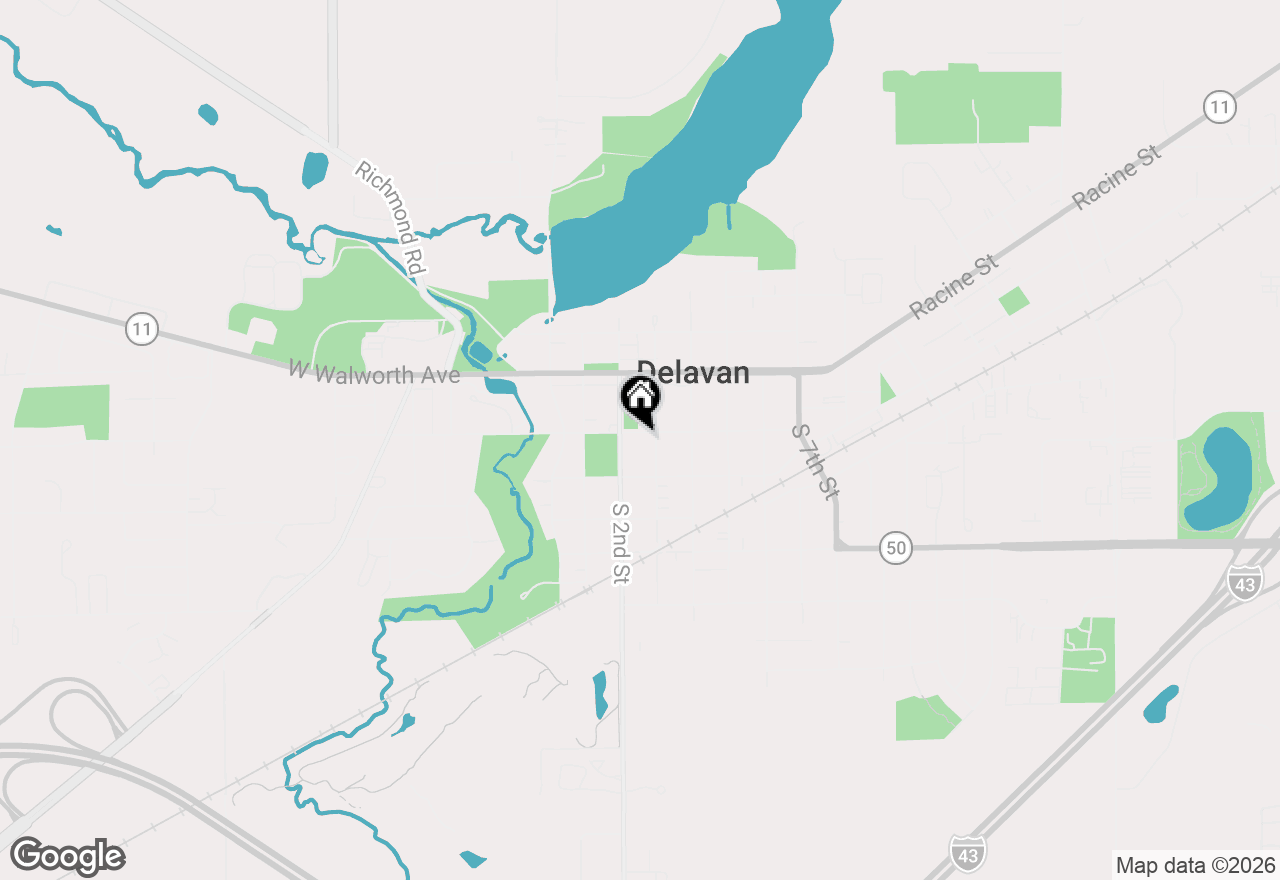Map of 212 E Washington St #UPPER, Delavan, WI 53115