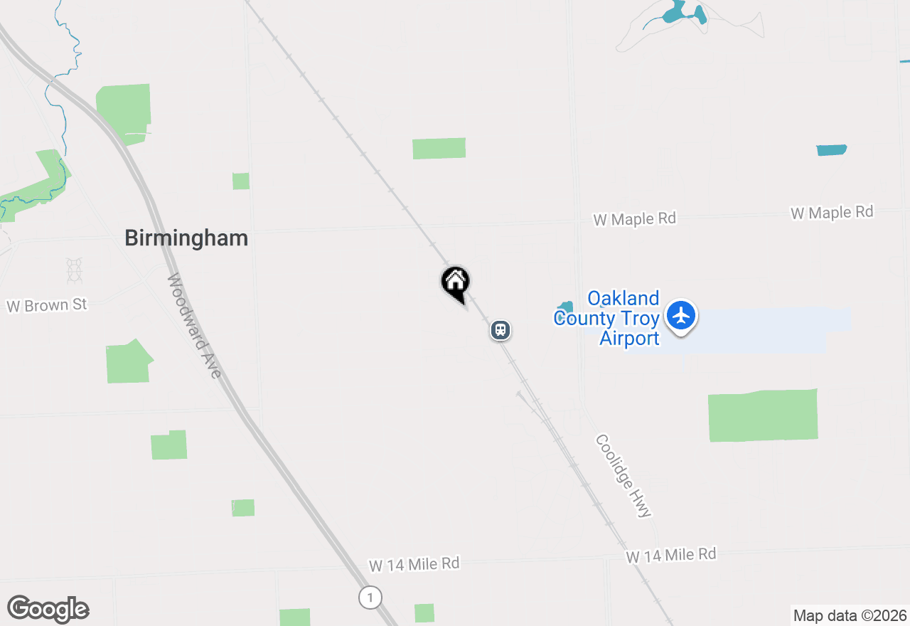 Map of 2222 Attard Street, Birmingham, MI 48009