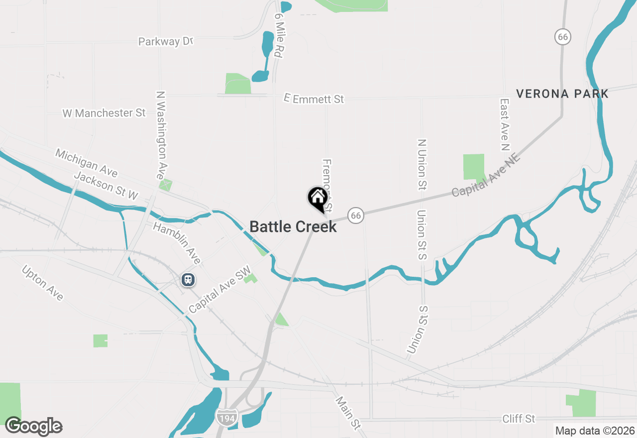 Map of 165 Capital Avenue Ne, Battle Creek, MI 49017