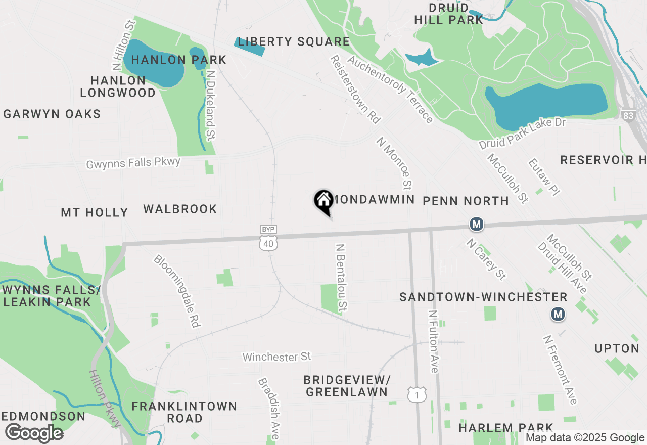 Map of 1913 Wheeler Avenue, Baltimore, MD 21216