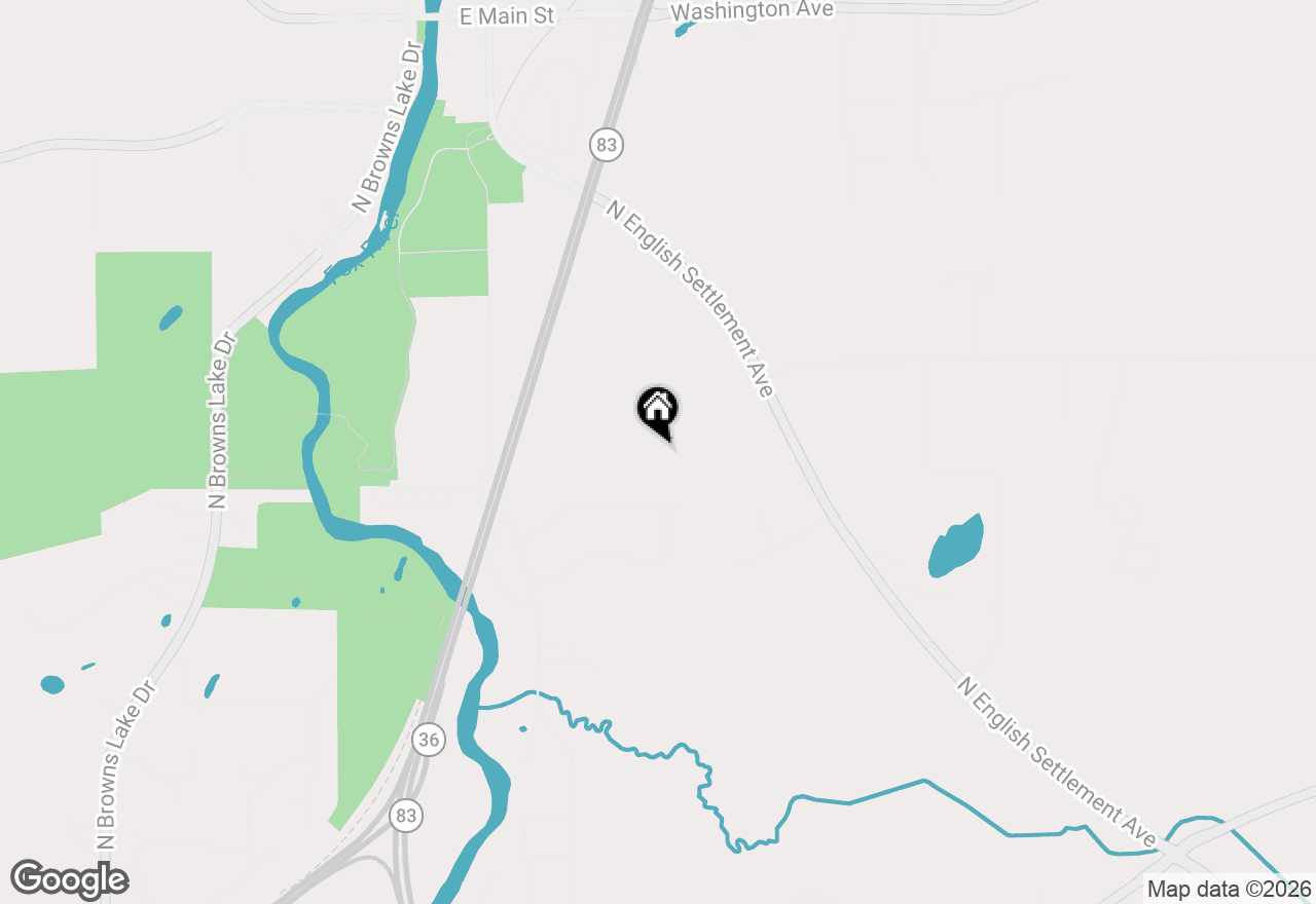 Map of 1062 N English Settlement Ave, Burlington, WI 53105