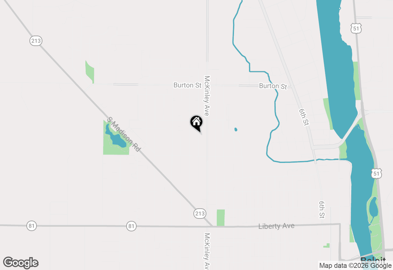 Map of 1612 Grant Street, Beloit, WI 53511