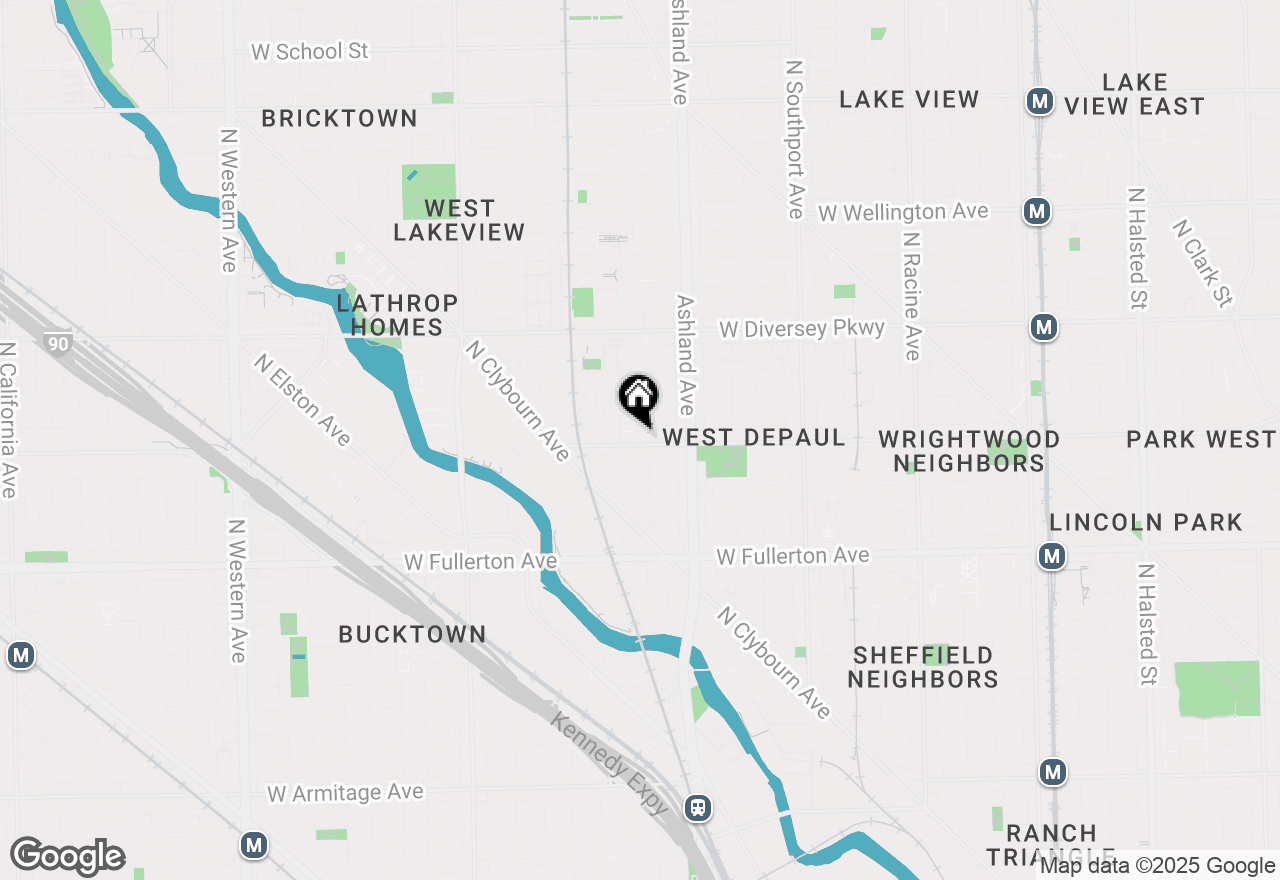 Map of 1656 W Wrightwood Avenue #1S, Chicago, IL 60614