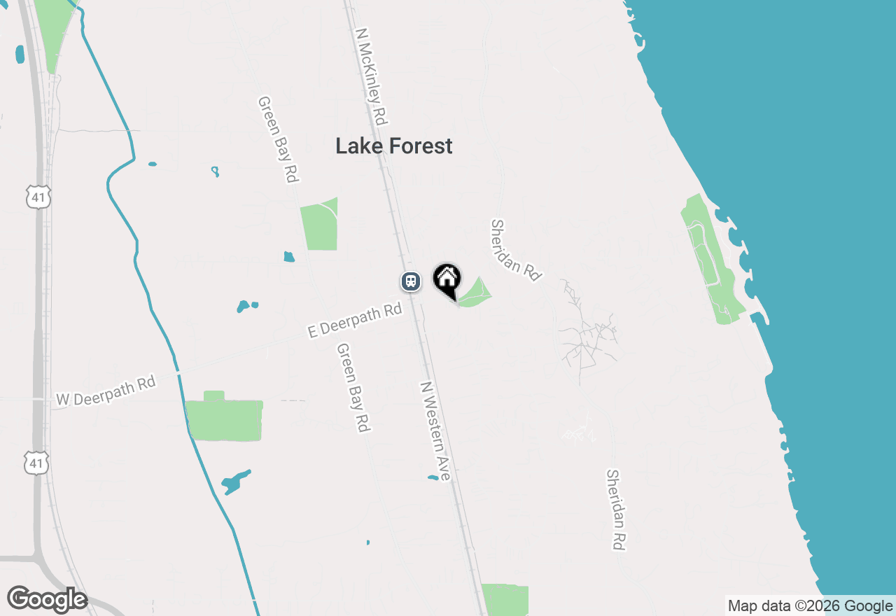 Map of 399 E Deerpath Road, Lake Forest, IL 60045