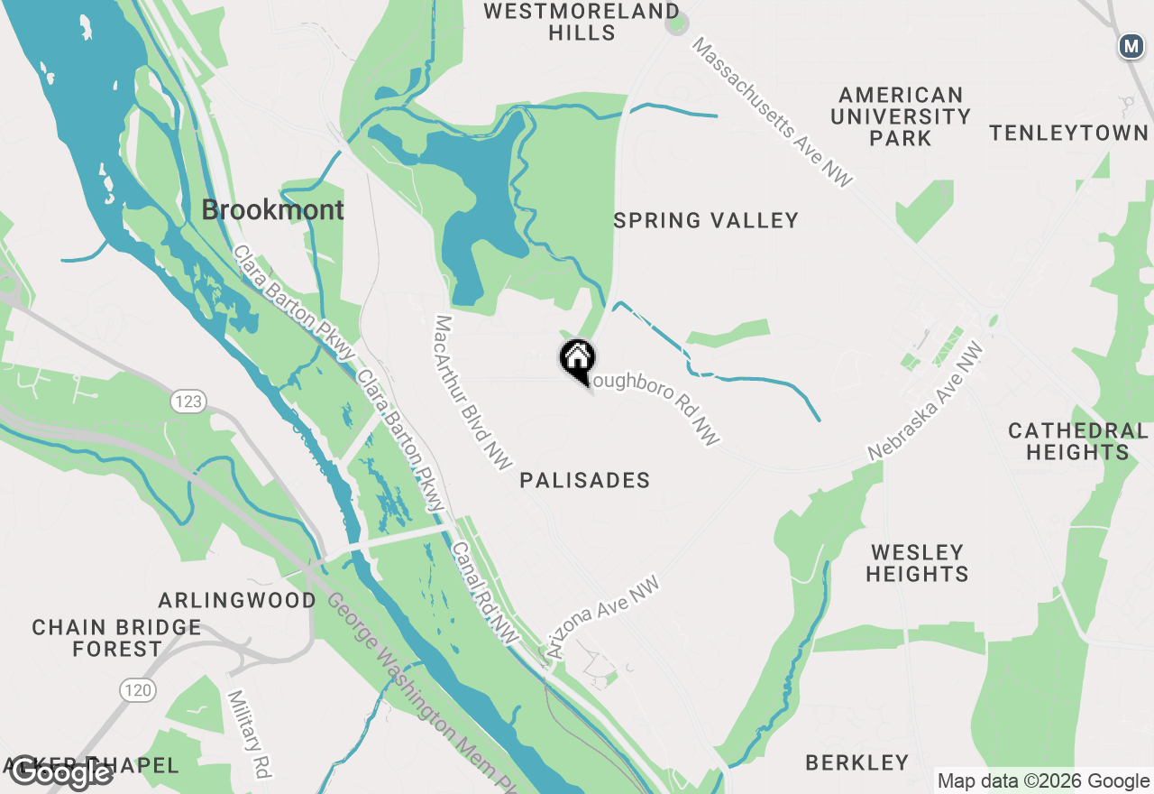 Map of 4920 Palisade Lane Nw, Washington, DC 20016