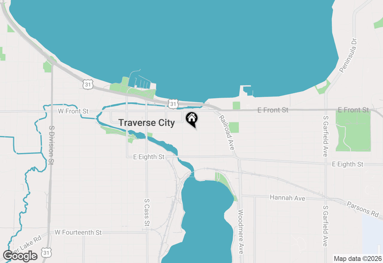 Map of 427 Washington Street, Traverse City, MI 49684
