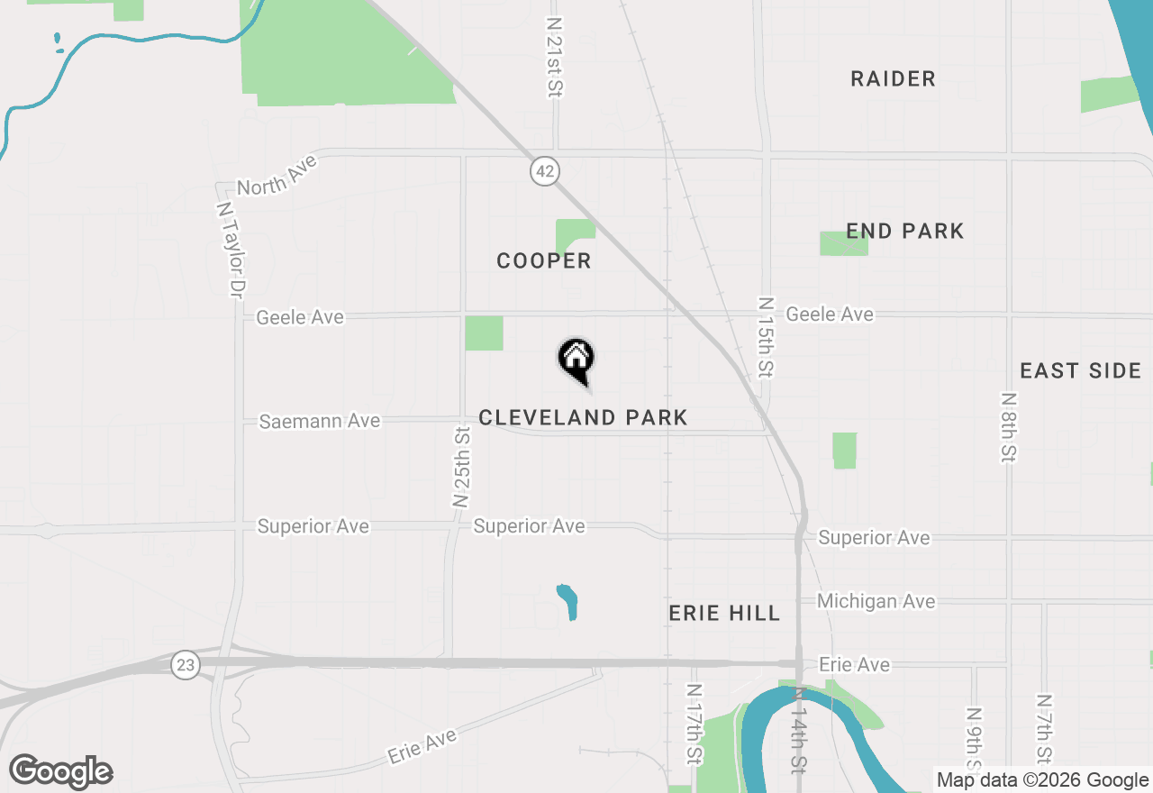 Map of 2021 Garfield Ave, Sheboygan, WI 53081