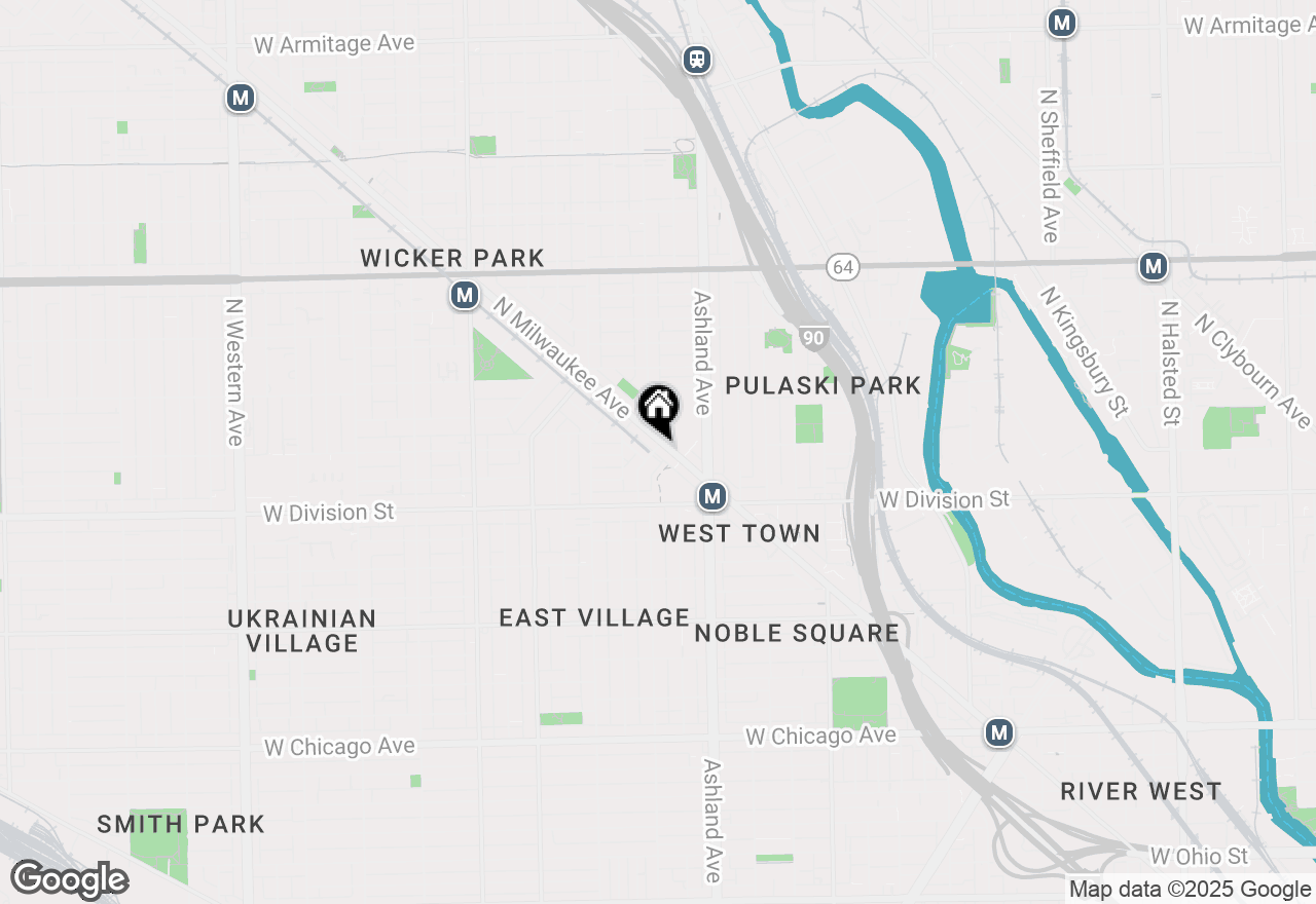 Map of 1261 N Paulina Avenue #7, Chicago, IL 60622