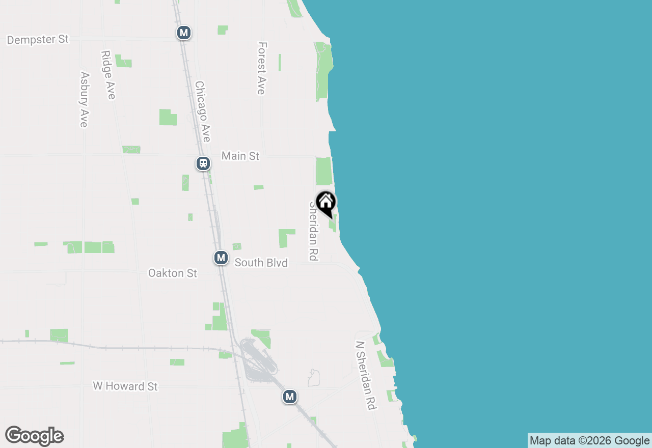 Map of 637 Sheridan Square, Evanston, IL 60202