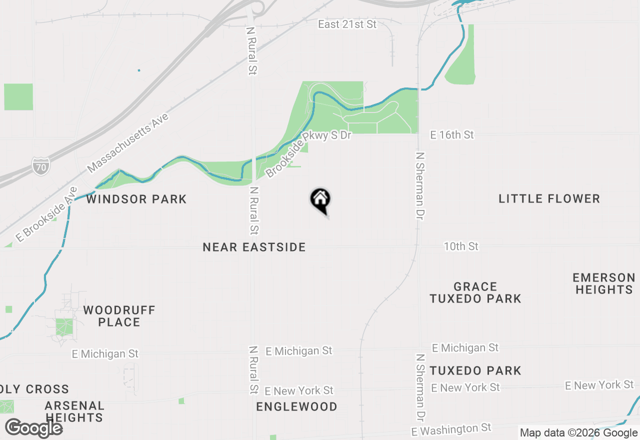 Map of 1117 N Dearborn Street, Indianapolis, IN 46201