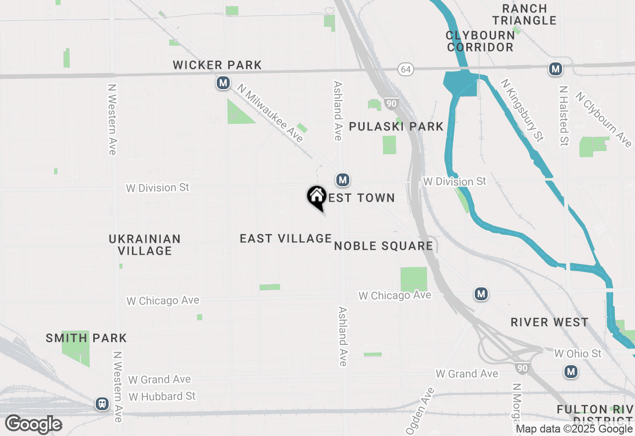 Map of 1049 N Paulina Street #1C, Chicago, IL 60622