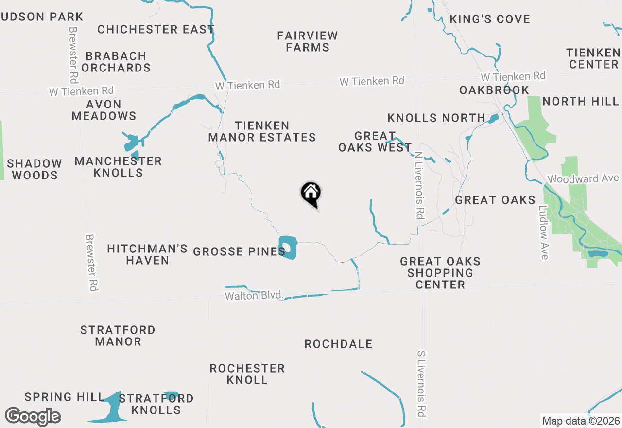 Map of 344 Shagbark Drive, Rochester Hills, MI 48309
