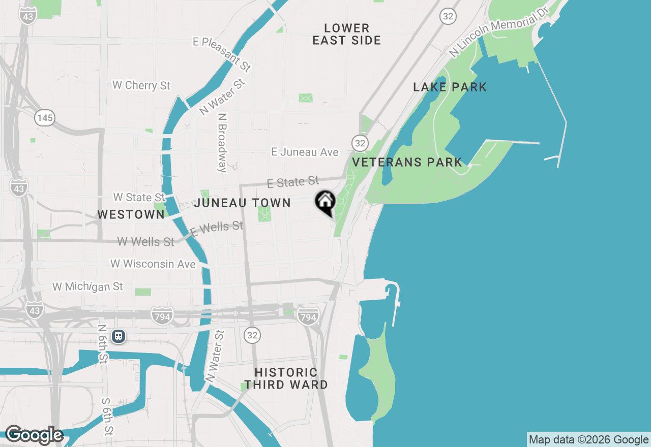 Map of 925 E Wells St #325, Milwaukee, WI 53202