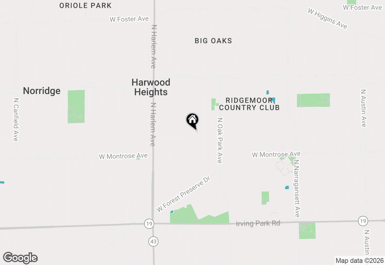 Map of 4444 N Newland Avenue, Harwood Heights, IL 60706