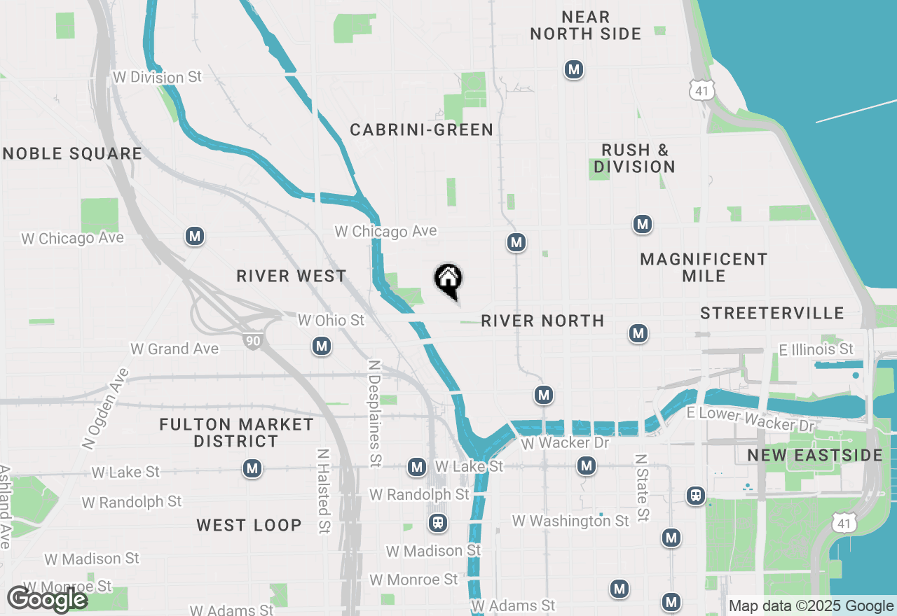 Map of 411 W Ontario Street #101, Chicago, IL 60654