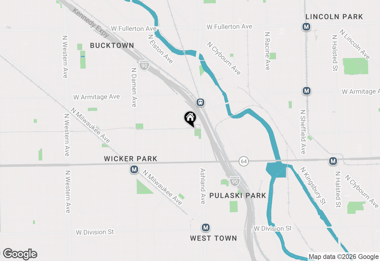 Map of 1757 N Paulina Street #P, Chicago, IL 60622