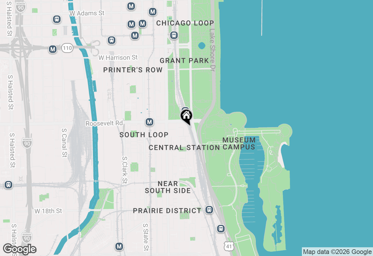 Map of 1211 S Prairie Avenue #3401, Chicago, IL 60605