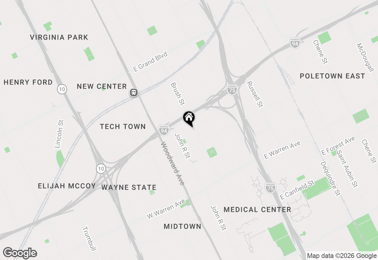 Map of 281 E Palmer Street #7, Detroit, MI 48202