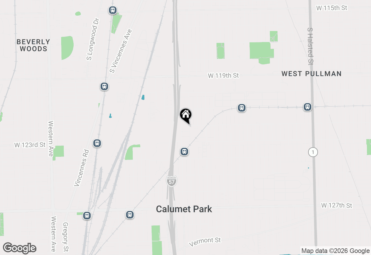 Map of 1543 W 122nd Street #3A, Chicago, IL 60643