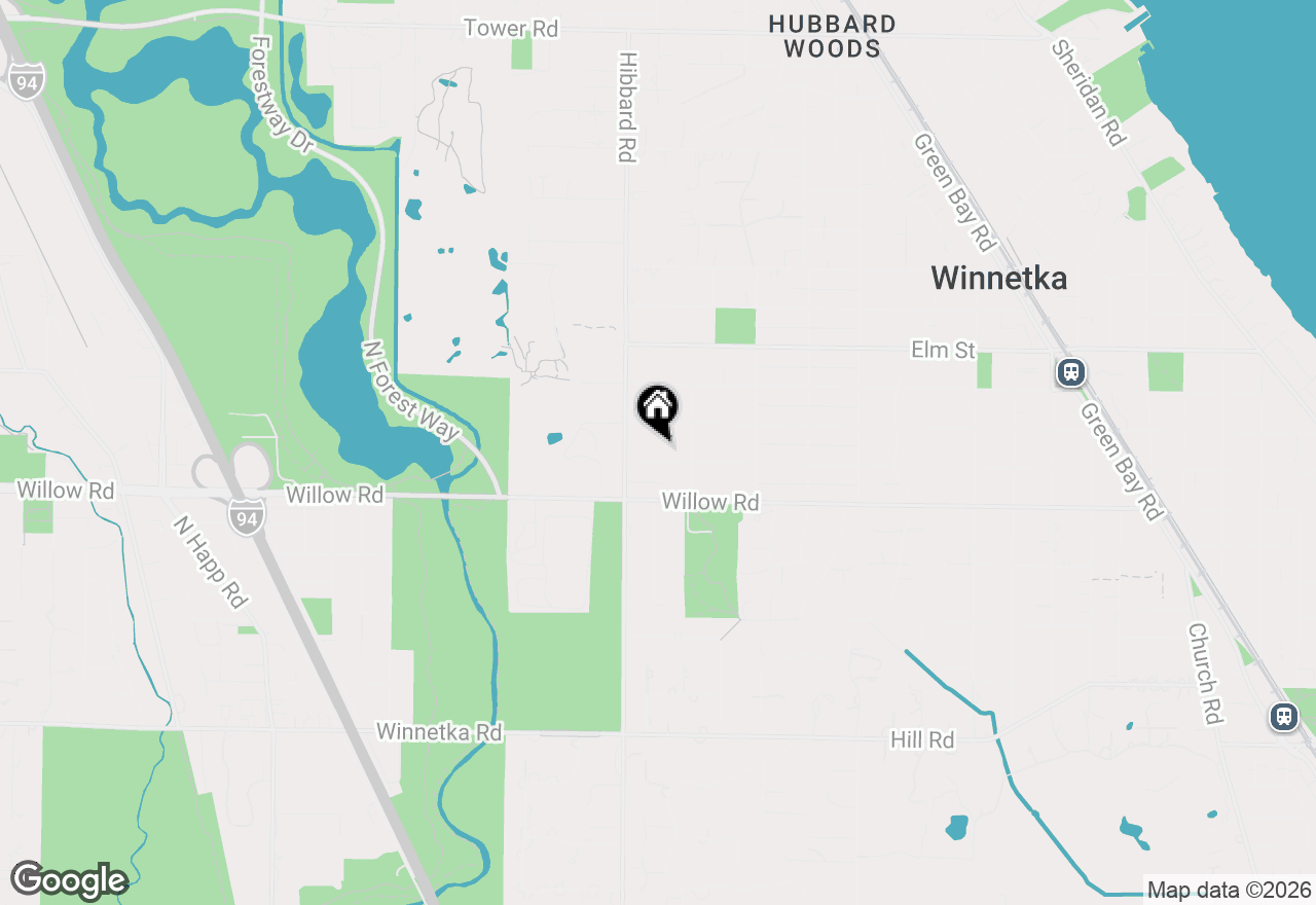 Map of 1229 Ash Street, Winnetka, IL 60093