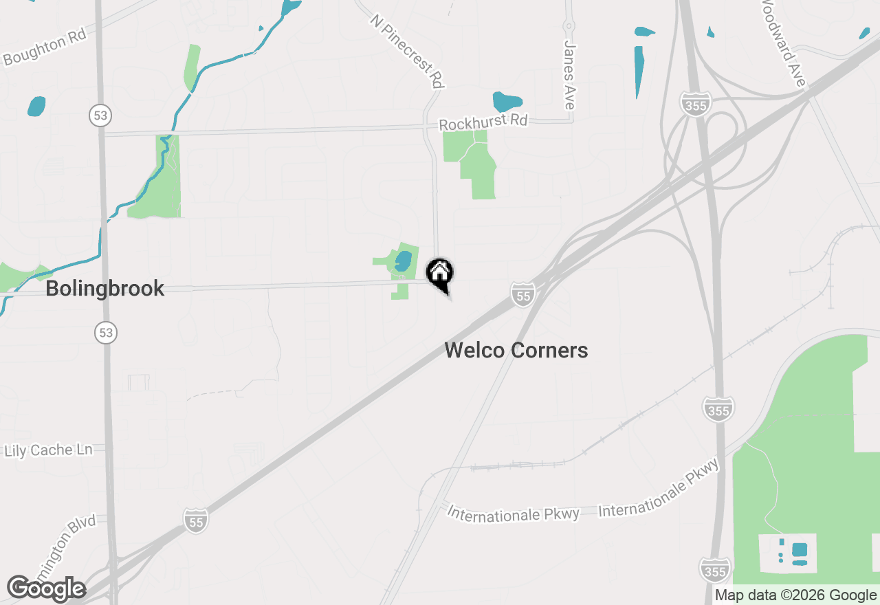 Map of 116 S Pinecrest Road, Bolingbrook, IL 60440