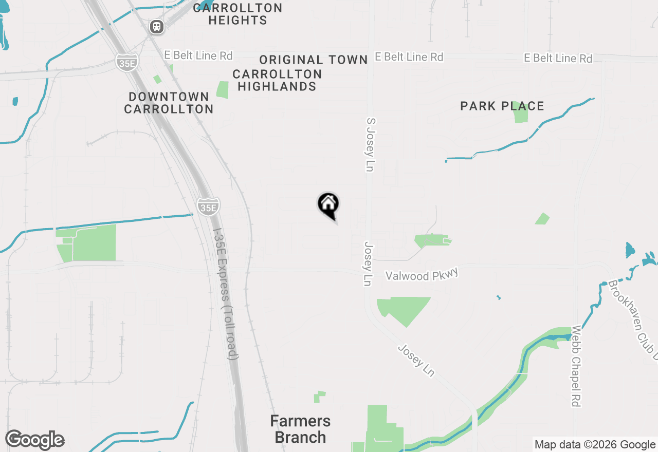Map of 1845 Wintergreen Road, Carrollton, TX 75006