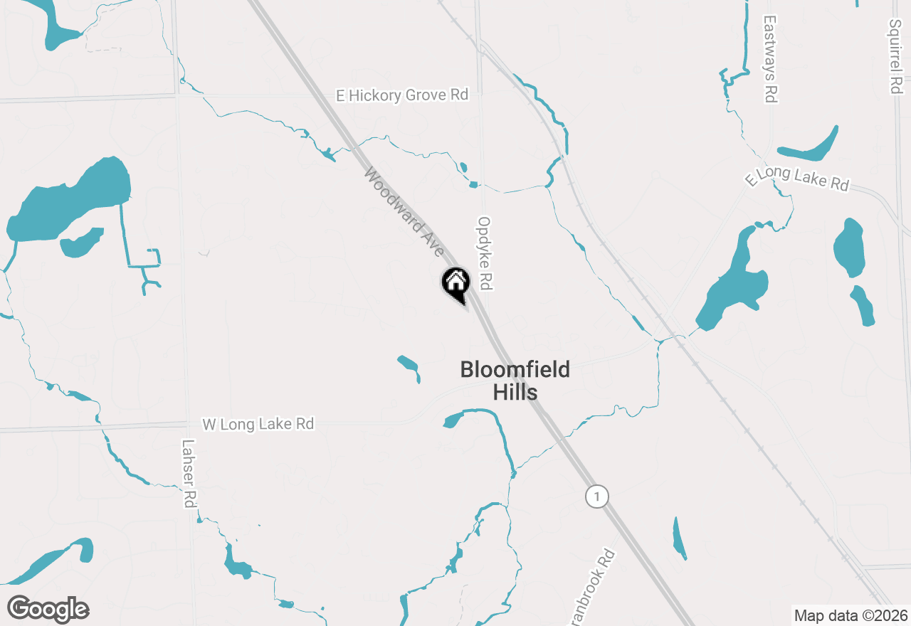 Map of 40 Scenic Oaks Drive N, Bloomfield Hills, MI 48304