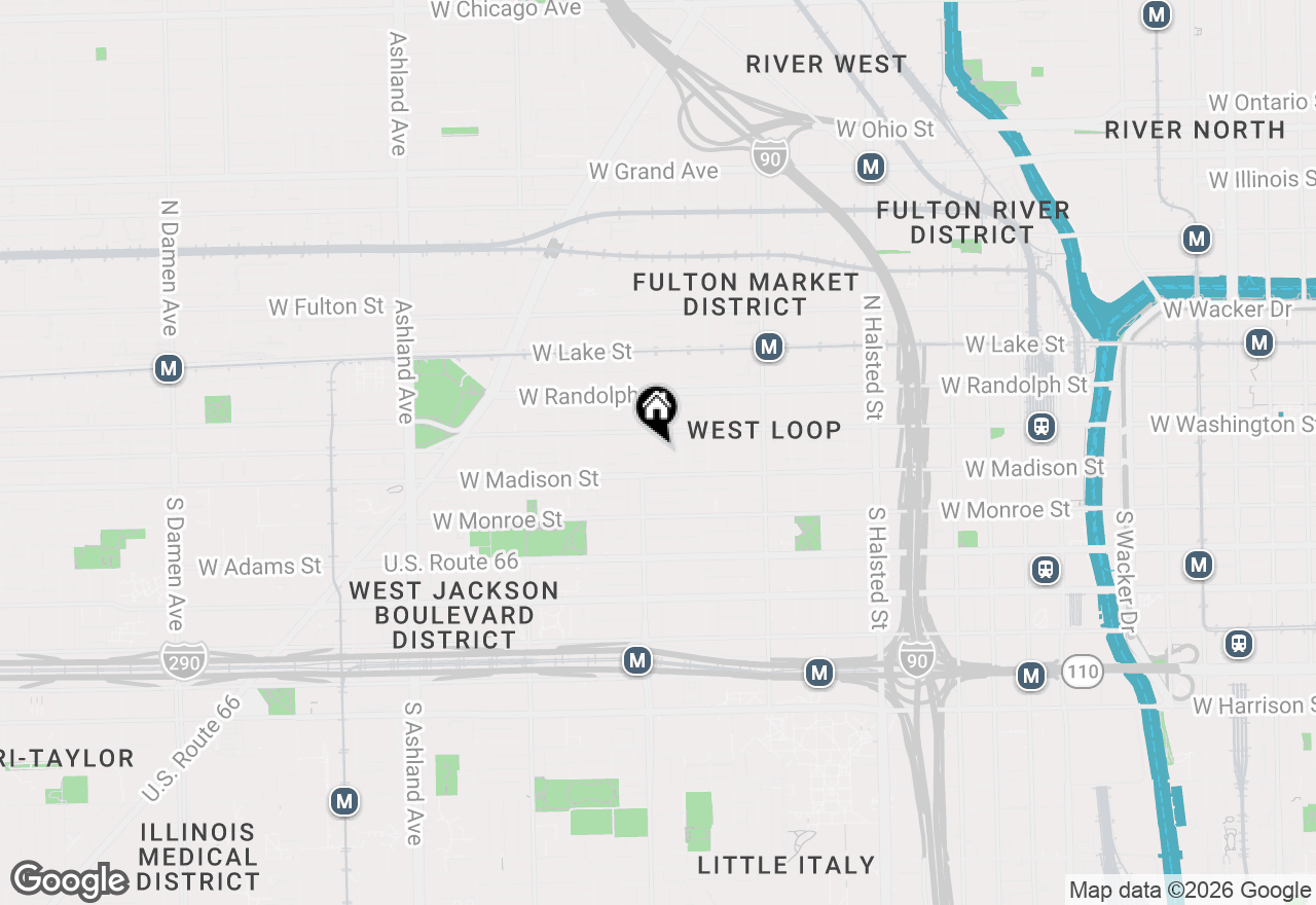 Map of 23 N Racine Avenue #424, Chicago, IL 60607