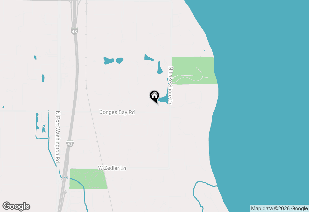 Map of 133 E Beechwood Dr, Mequon, WI 53092