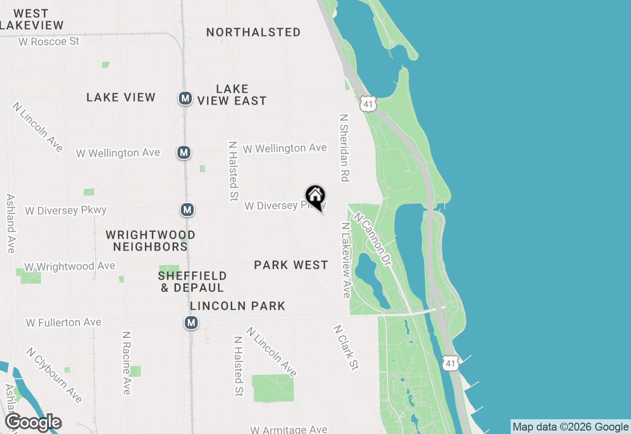 Map of 2743 N Hampden Court #1G, Chicago, IL 60614