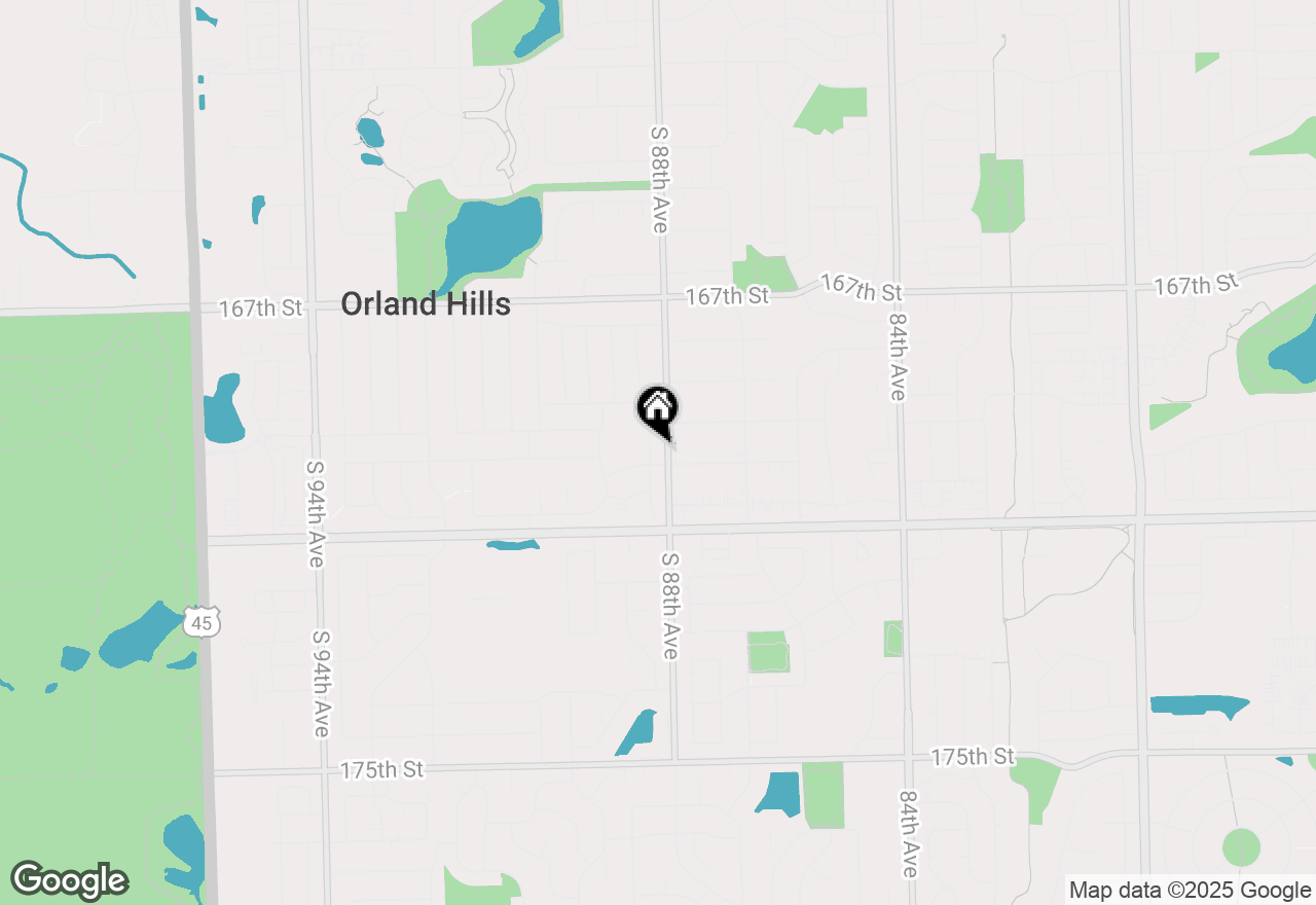 Map of 16953 88th Court, Orland Hills, IL 60487