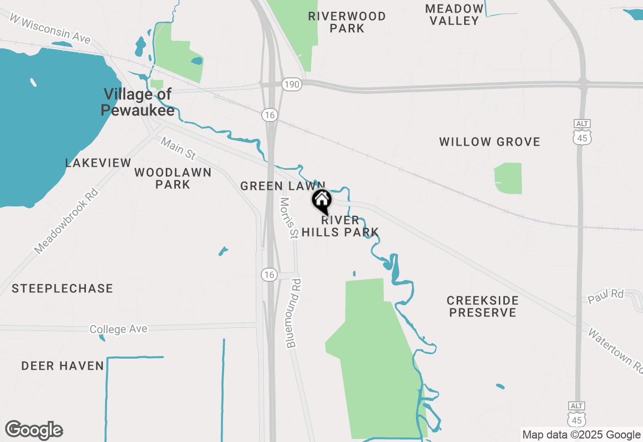 Map of 1002 Lilac Ln, Pewaukee, WI 53072