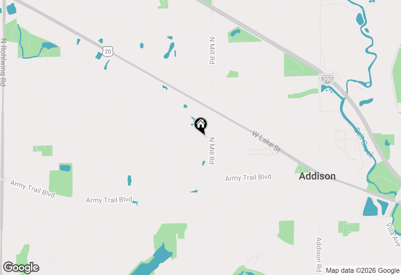 Map of 443 N Tara Lane, Addison, IL 60101