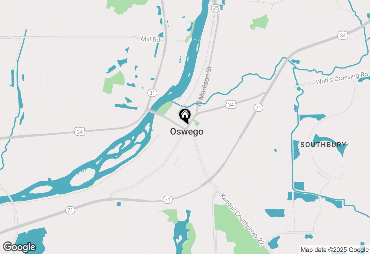 Map of 8 W Washington Street, Oswego, IL 60543