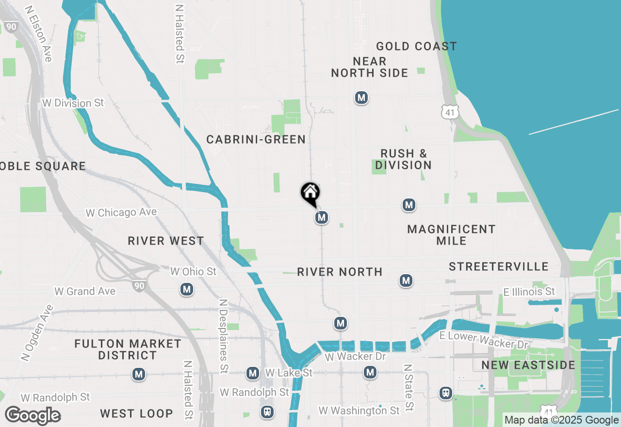 Map of 757 N Orleans Street #1305, Chicago, IL 60654